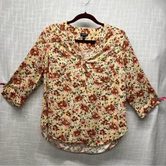 Torrid Harper Rayon Twill Pullover 3/4 Sleeve Floral Blouse - Plus Size 00 - Picture 3 of 7